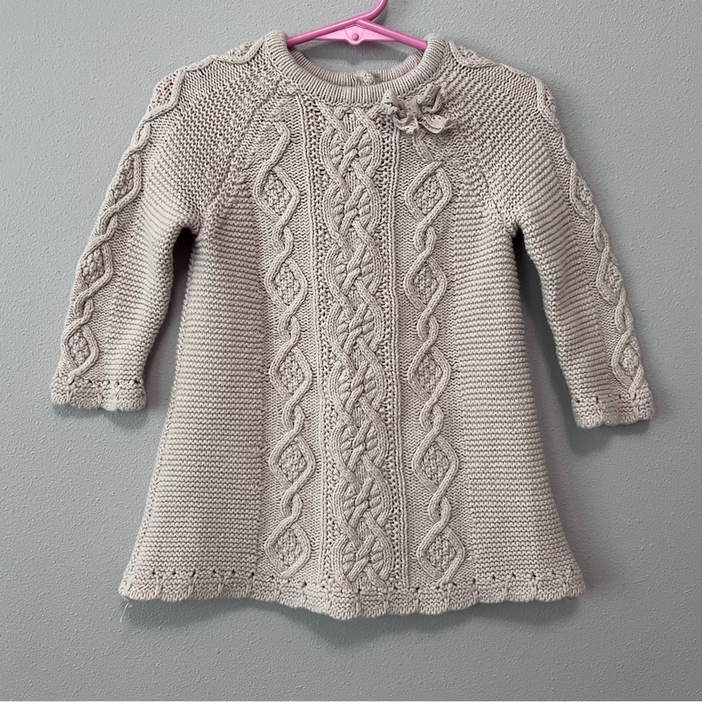 Cupcakes and Cashmere Long Sleeve Cable Knit Dress Size 18 Mo